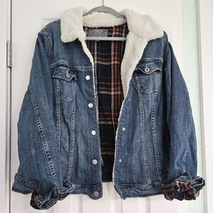 Denim Jacket with Sherpa Collar Torrid Size 3